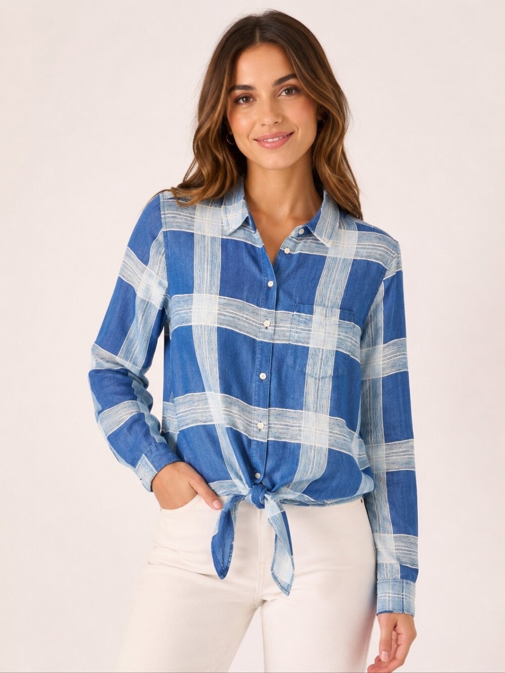 Velvet Heart Navy Plaid Shirt